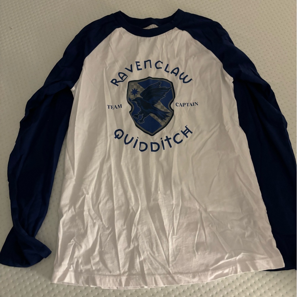 Long sleeve blue and white Harry Potter raven claw shirt